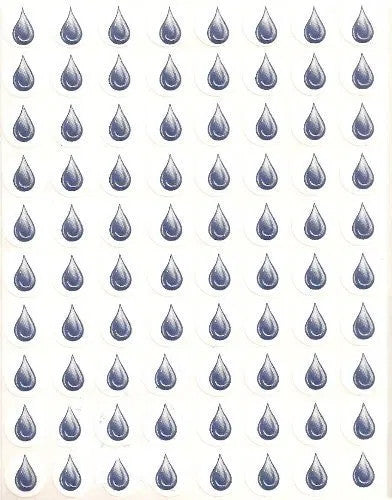 STICKERS: RAINDROPS ½" 10 SHEETS