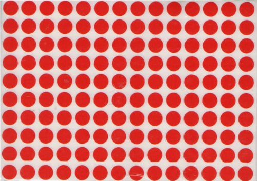 COLOR CODING STICKER:  1/4"  ROUND RED 32 SHEETS
