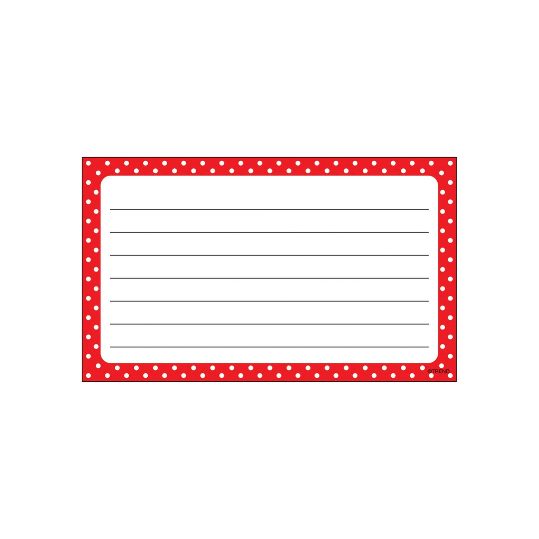 TERRIFIC INDEX CARDS: RED DOT  3"X5" 75 PC