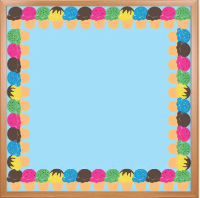 BORDER  -  ICE CREAM CONES  DIE-CUT  - 3"x36&