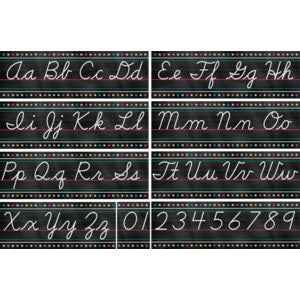 BULLETIN BOARD SET: CHALKBOARD BRIGHTS CURSIVE ALPHABET LINE