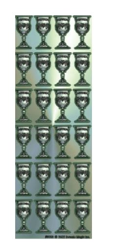 STICKERS: SILVER BECHER 24 PER SHEET - 6 SHEETS