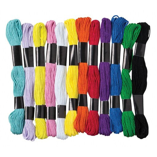EMBROIDERY THREAD 12 COLORS 24 SKEINS