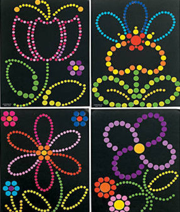 STICKER DOT ART: SPRING FLOWERS