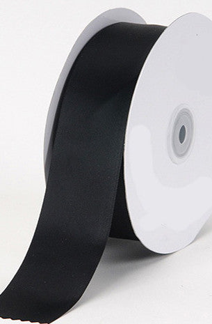 SATIN RIBBON: BLACK 7/8" 25 YRD