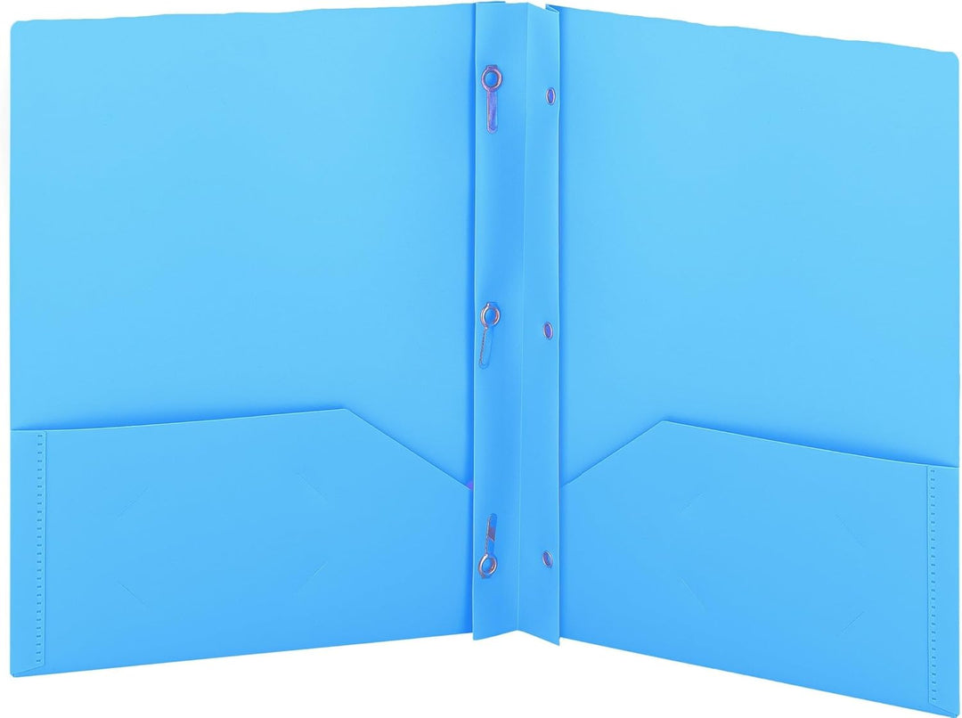 POLY FOLDER: 3 PRONG - 2 POCKET - BLUE