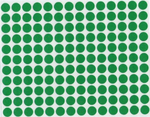 COLOR CODING STICKER : 1/4" , ROUND GREEN 32  SHEETS