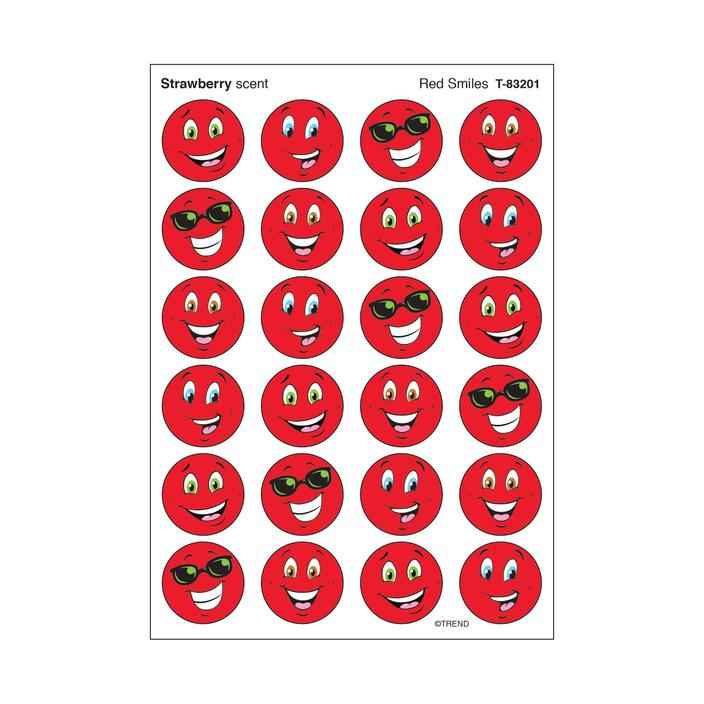 SCENTED: RED SMILES 96PCS - STRAWBERRY