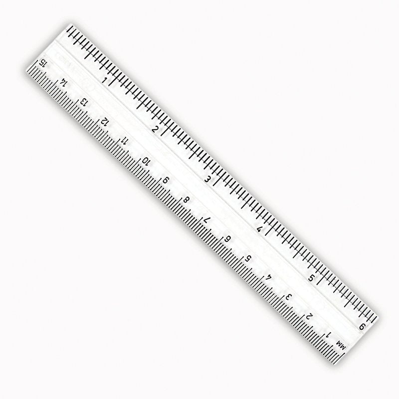 RULER:  CLEAR PLASTIC 6"