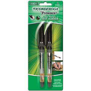 TICONDEROGA PERMANENT MARKER-BLACK 2PK