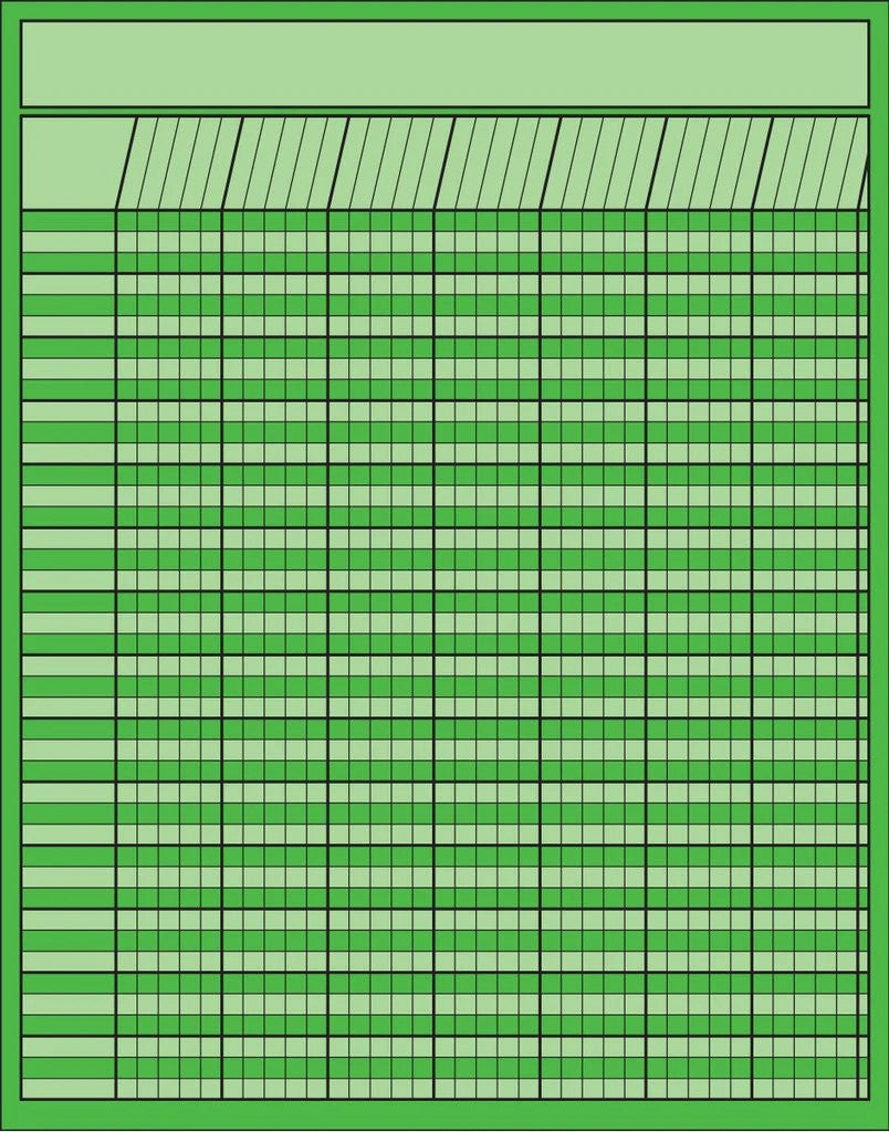 INCENTIVE  CHART VERTICAL: 22"X28" GREEN