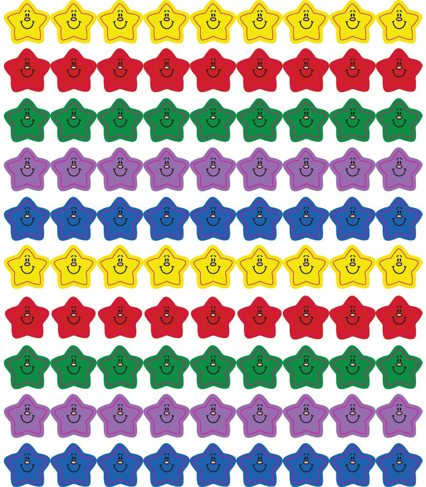 STICKER CHART SEALS: SMILING STARS - 810 PACK