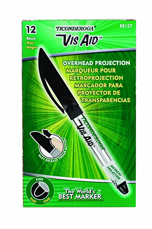 TICONDEROGA  VIS AID OVERHEAD PROJECTION MARKER-BLACK