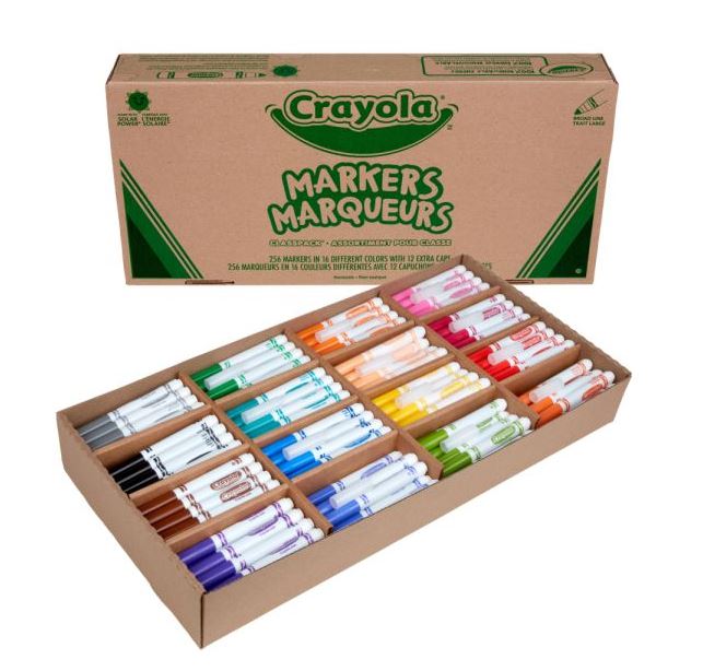 CRAYOLA CLASSPACK: BROAD LINE MARKERS 256 PACK 16 COLORS