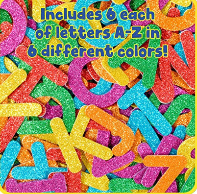 GLITTER FOAM STICKER ASSORTED COLOR ABC 156PC