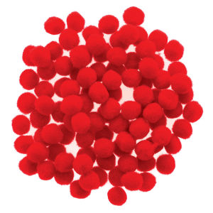 POM POM 1/2" RED 100PC