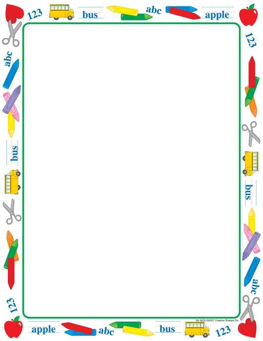 COMPUTER DESIGN PAPER: SCHOOL TIME 8.5X11" - 50 SHEETS