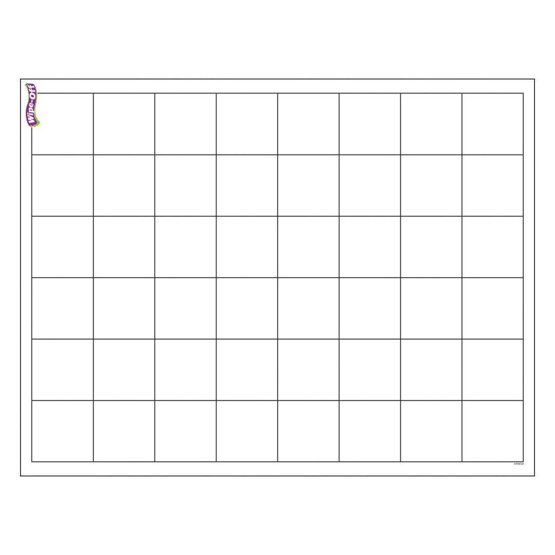 WIPE OFF CHART: GRAPHING GRID 2-5/8" SQUARES 17"X22"