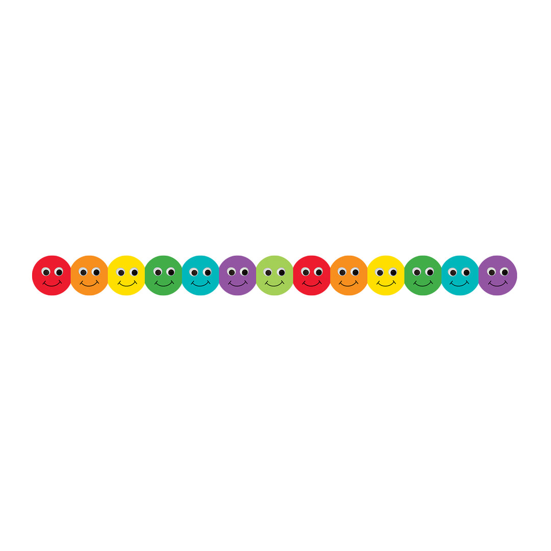 DIE-CUT SCALLOPED BORDERS: SMILEY 3"X36&