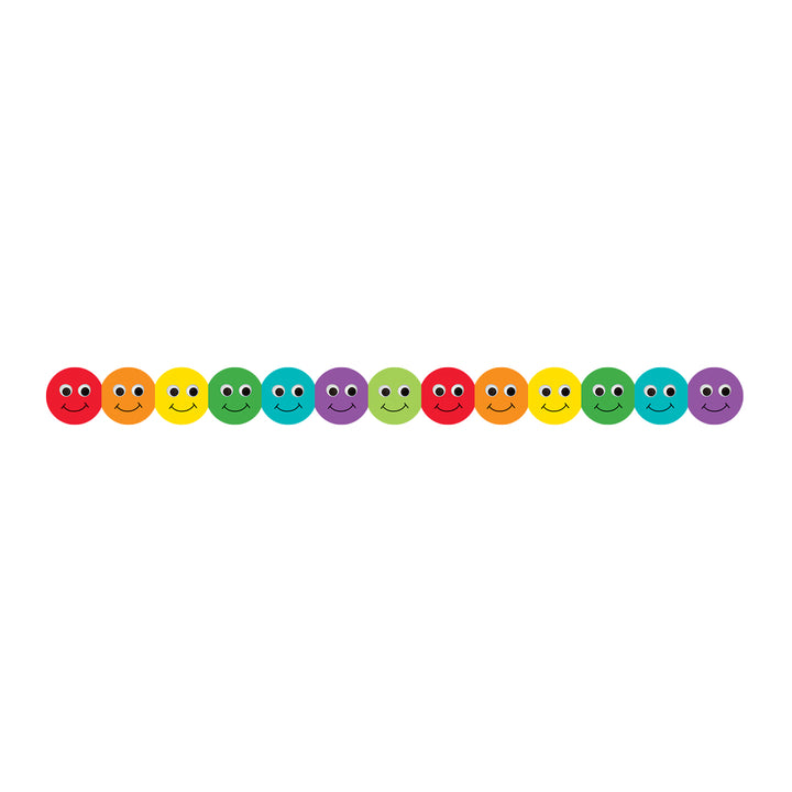 DIE-CUT SCALLOPED BORDERS: SMILEY 3"X36&