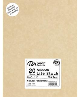 CARDSTOCK: 60LB 8 1/2"X11" NATURAL  PARCHMENT 20  SHEETS