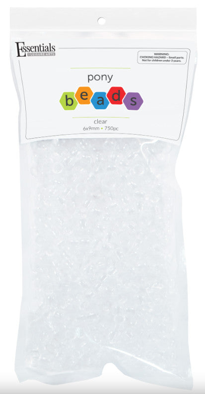 PONY BEADS: 6mmX9mm CLEAR  750 PC