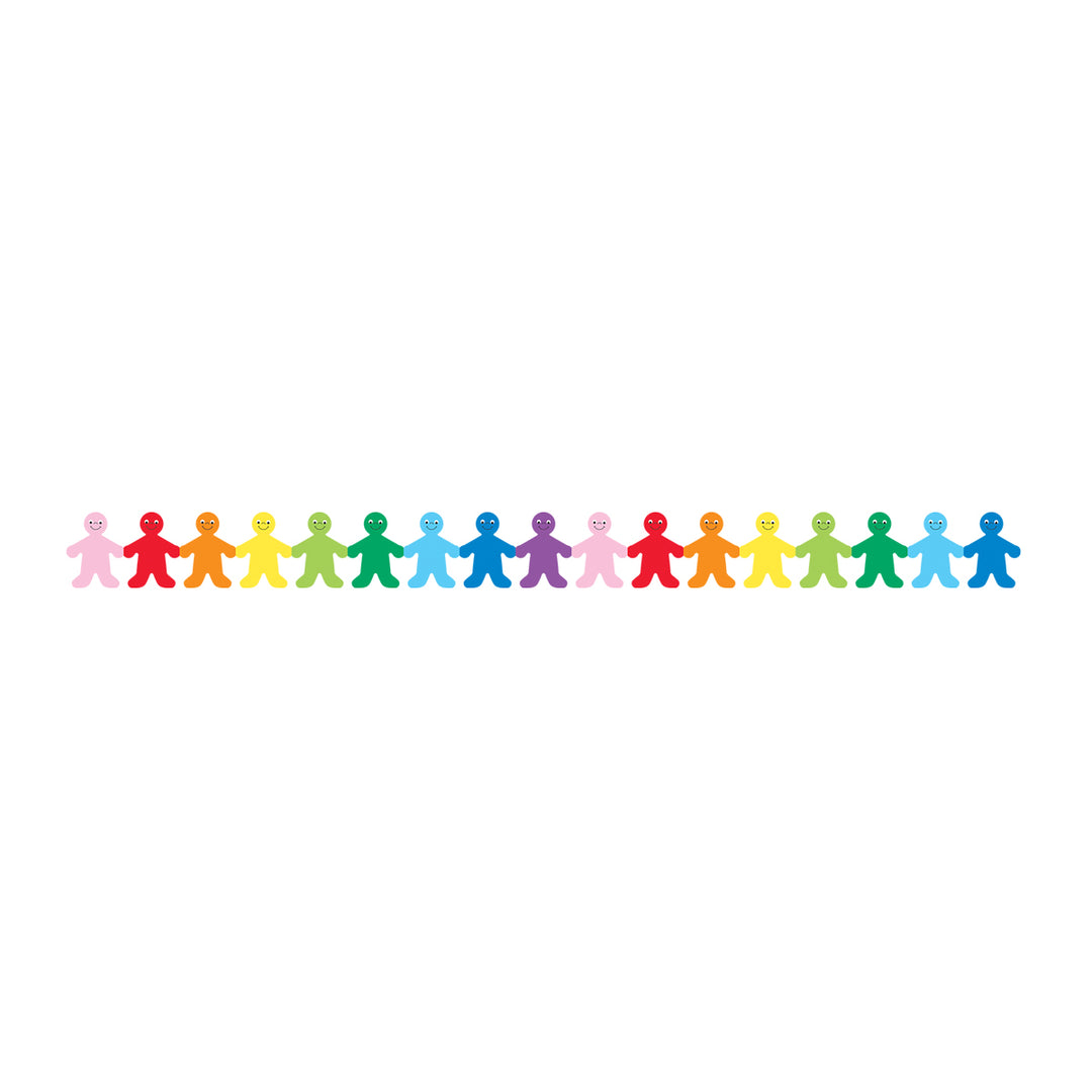 SCALLOPED BORDER  RAINBOW PEOPLE DIE-CUT - 3"x36&