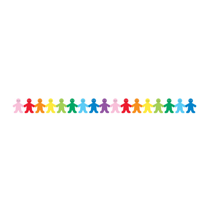 SCALLOPED BORDER  RAINBOW PEOPLE DIE-CUT - 3"x36&