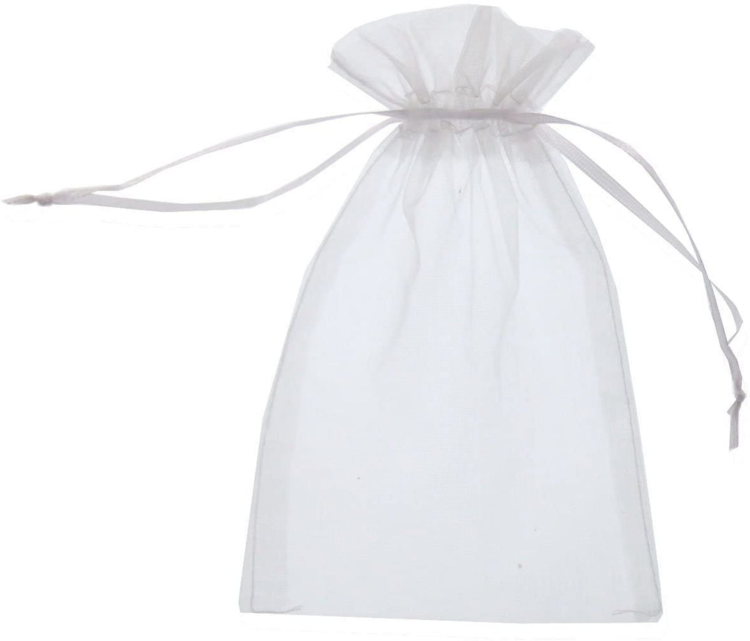 ORGANZA BAGS: 5" X 6.5" WHITE 8PC