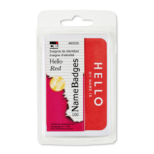 LABELS - HELLO MY NAME IS - RED 100/LABELS