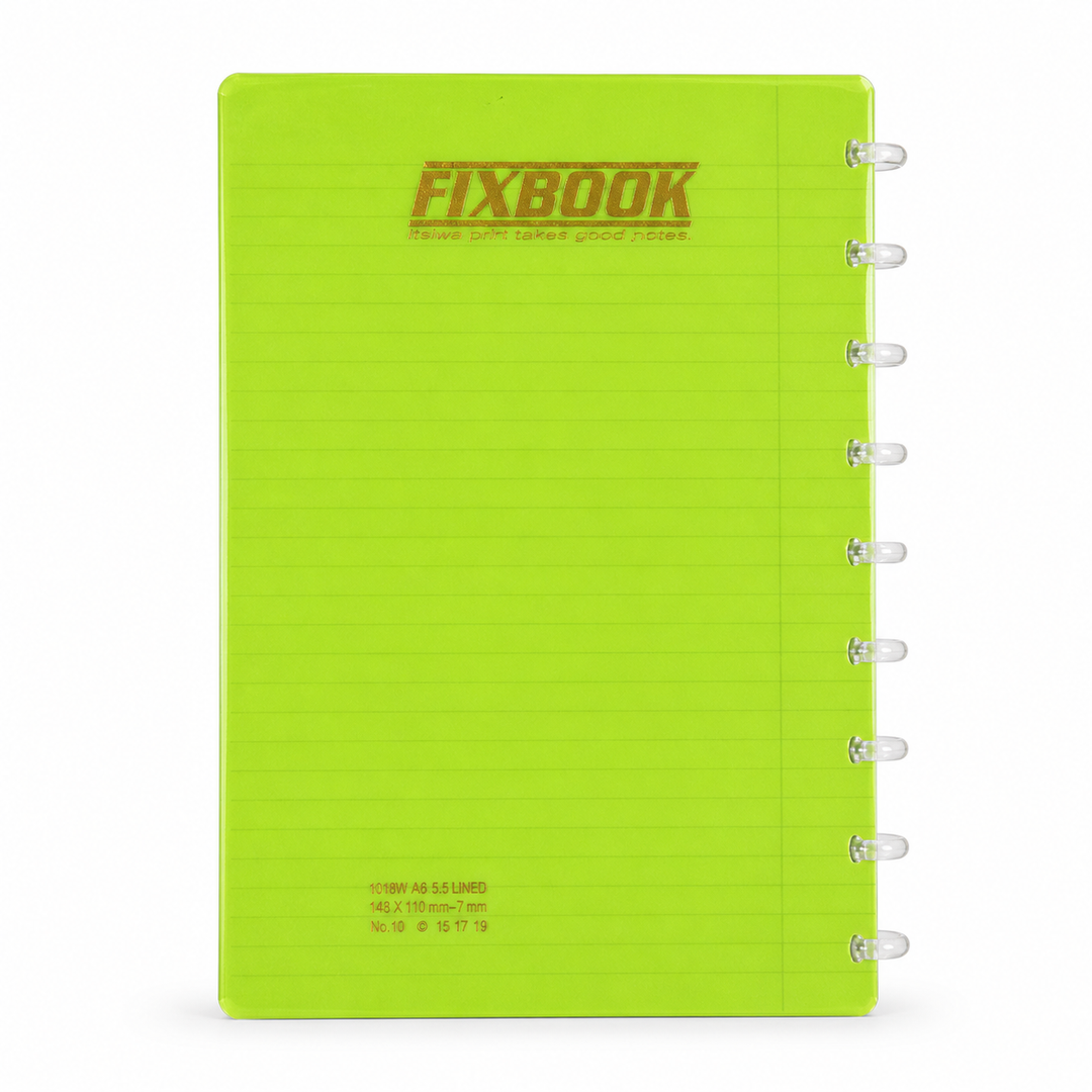 FIXBOOK  OPENS HEBREW WAY 1-SUBJECT  NOTEBOOK  12"x8.5" - GREEN