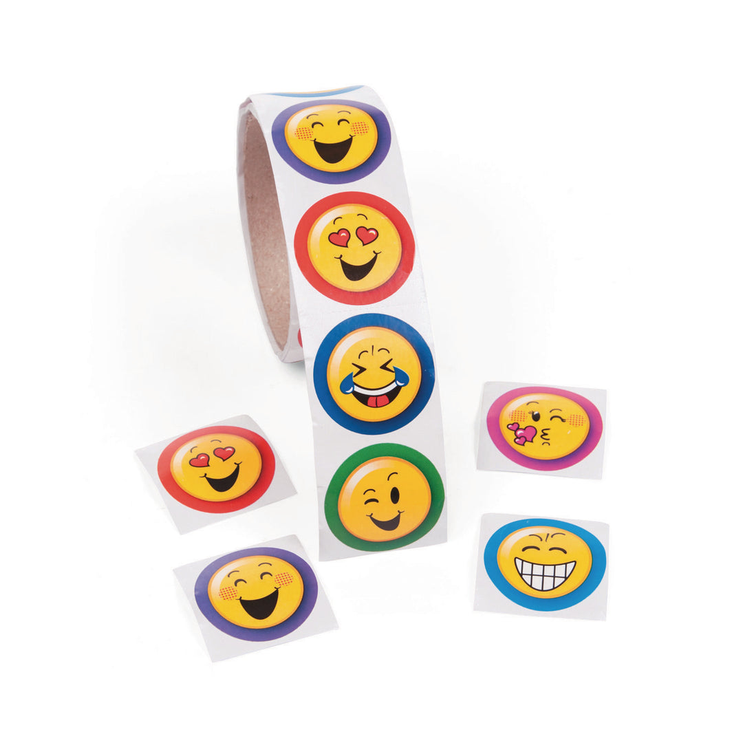 STICKERS ROLL: EMOJI  SMILES - 100 PACK
