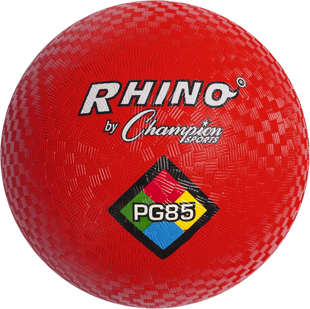 Champion Sports Rhino Playground Ball 8.5" D - Two Ply, Nylon Wound, Red