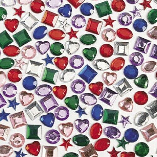 RHINESTONES -  ADHESIVE  1/2" ASSORTED SHAPES 500 PACK