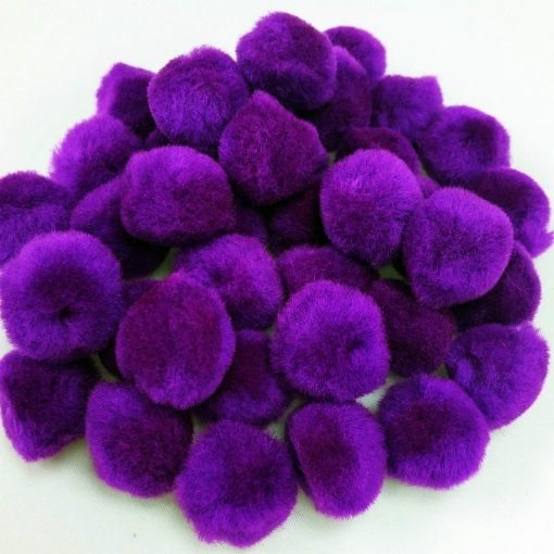 POM POMS:  1/2" PURPLE 100 PACK
