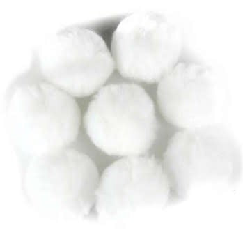 POM POMS: 2" WHITE 8 PACK