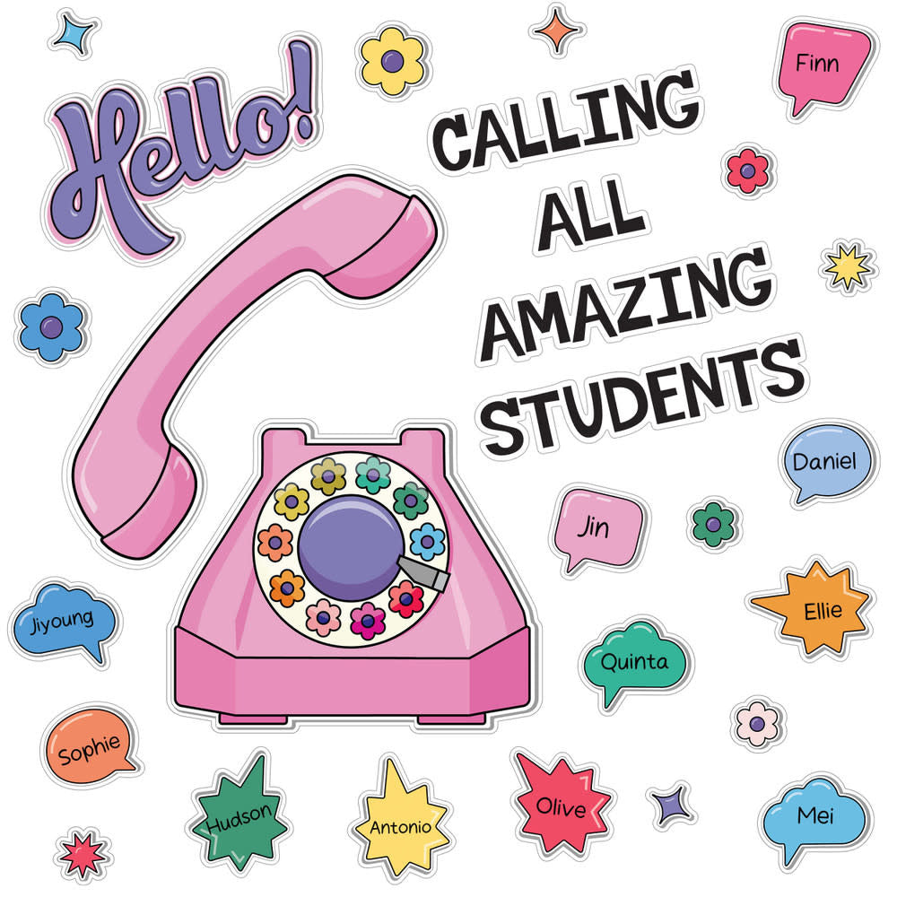 BULLETIN BOARD SET: HELLO CALLING ALL AMAZING STUDENTS