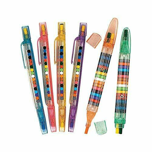 GLITTER STACKING CRAYONS - 6 PACK - Creative Kids