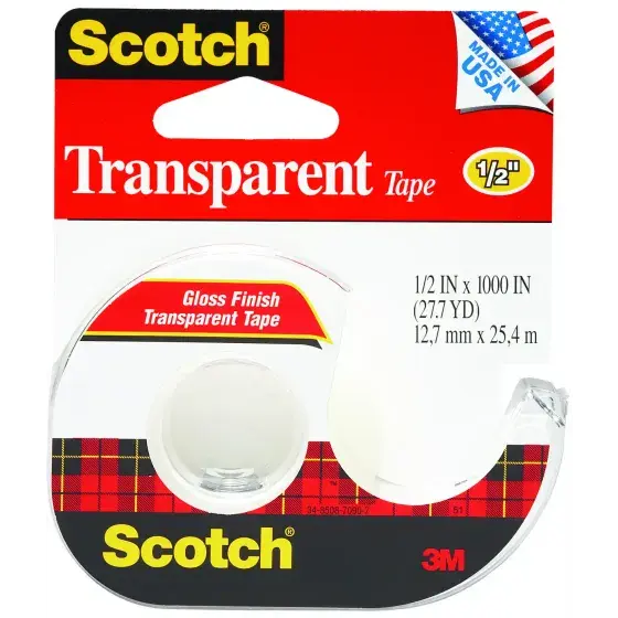 Scotch Transparent Tape 1/2”x1000”