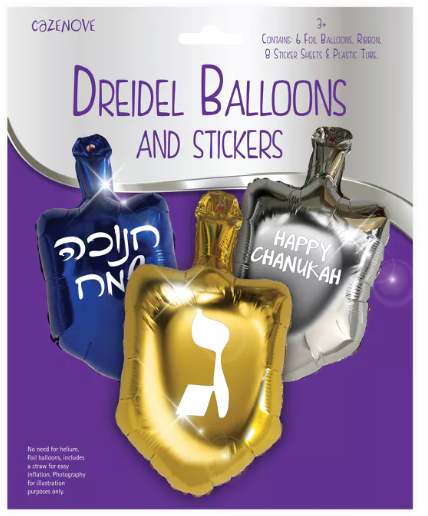 DREIDEL BALLOONS AND STICKERS