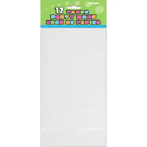 PAPER BAGS -  WHITE 5"X10" - 12 PACK