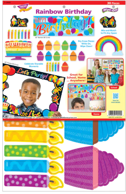 LEARNING SET RAINBOW BIRTHDAY 30 PC