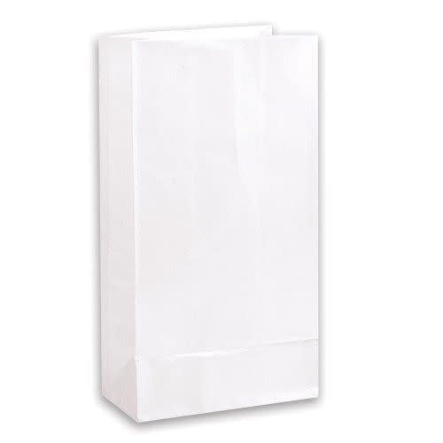 PAPER BAGS -  WHITE 5"X10" - 12 PACK
