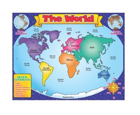 CHARTLET: WORLD MAP 17"X22"