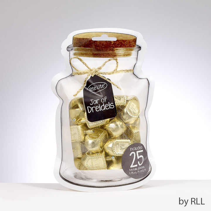 METALLIC GOLD DREIDEL  MEDIUM SIZE - 25 PACK