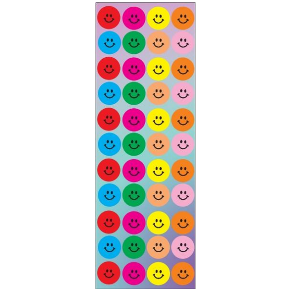 STICKERS:   SMILE ASSORTED COLORS -  6 SHEETS - Creative Kids