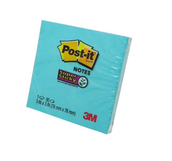 Post-it Notes Super Sticky Assorted Colors  3x3 90 Sheets