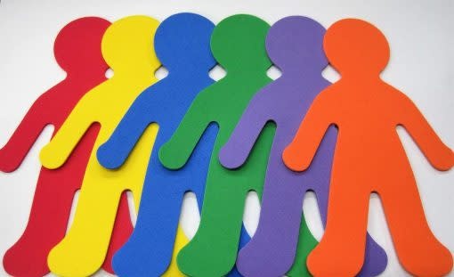 FOAM SHAPE: PEOPLE ASSORTED COLORS 5.9" - 16 PACK