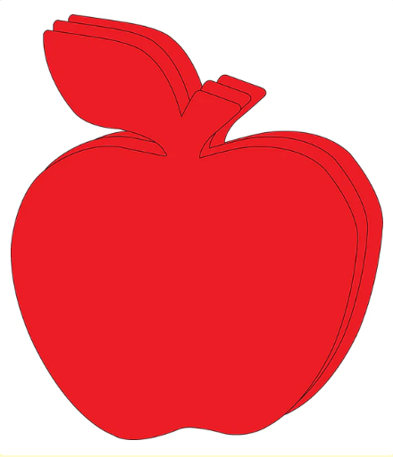 CUT OUTS:  EXTRA LARGE RED APPLE 8"x10" 15 PACK