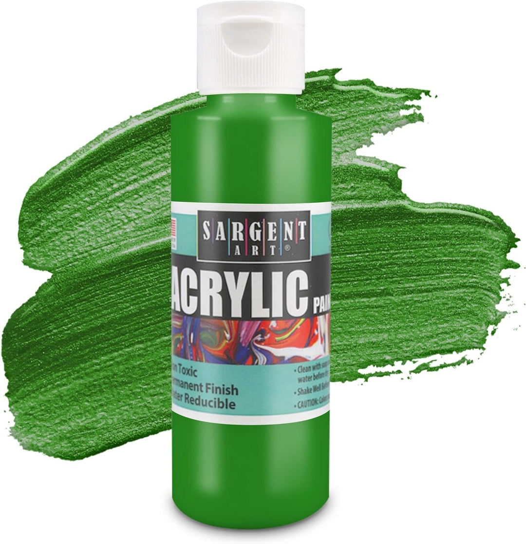 SARGENT ART ACRYLIC PAINT SET:  4OZ BOTTLES 6 PACK